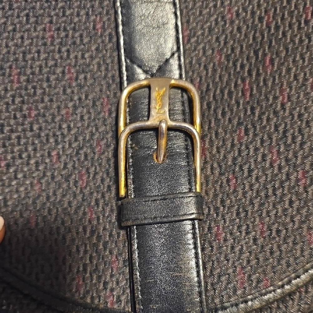 Yves Saint Laurent Vintage Black Woven Crossbody Bag With Box And COA - Picture 5 of 14